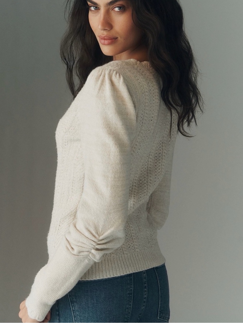 Nwt scallop vneck pointelle sweater - Picture 3 of 7